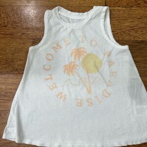 Kids White Sleeveless Top with Orange Print